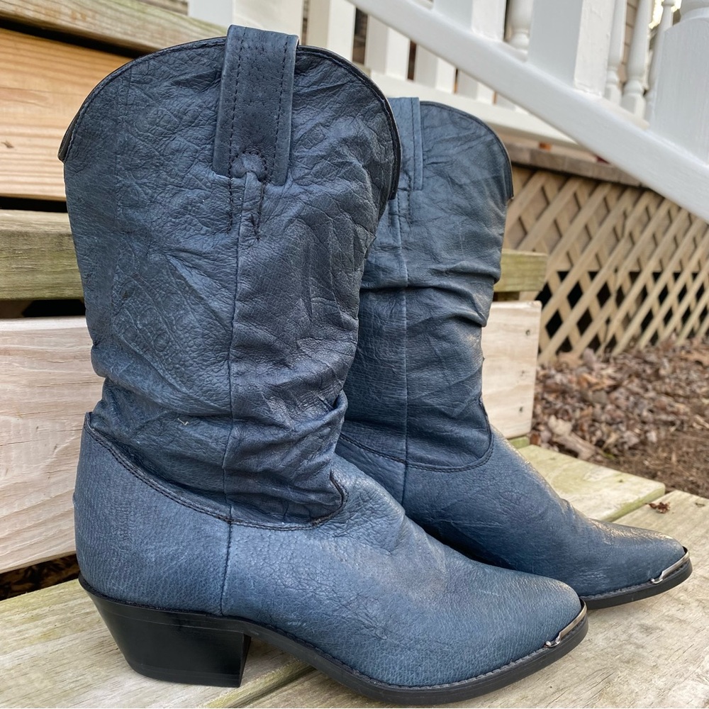dingo Navy Blue Western Heeled Cowboy Boots